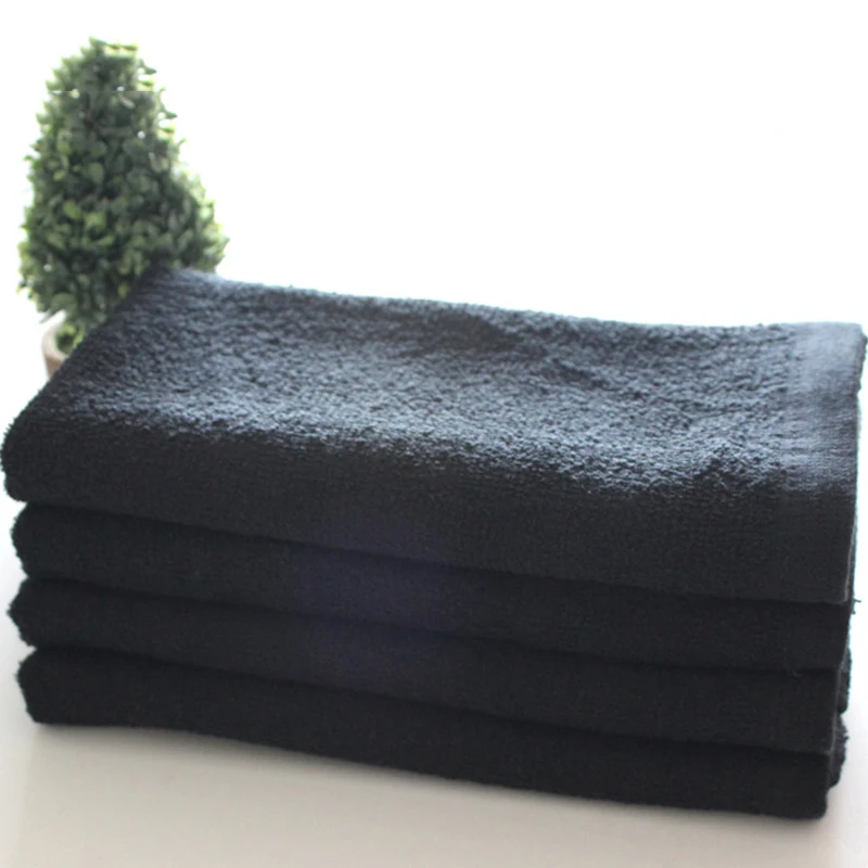 Hot sale cheap wholesale cotton black hand towel face towel black