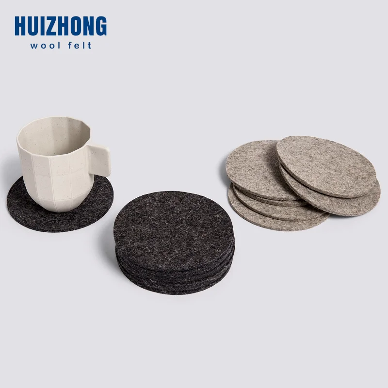 holiday kitchen decoration Customized Shape Logo Printed felt cup coaster 8pcs one set