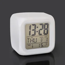 Creative Colorful Square Alarm Clock Luminous Electronic Digital Alarm Clock Accept Custom LOGO