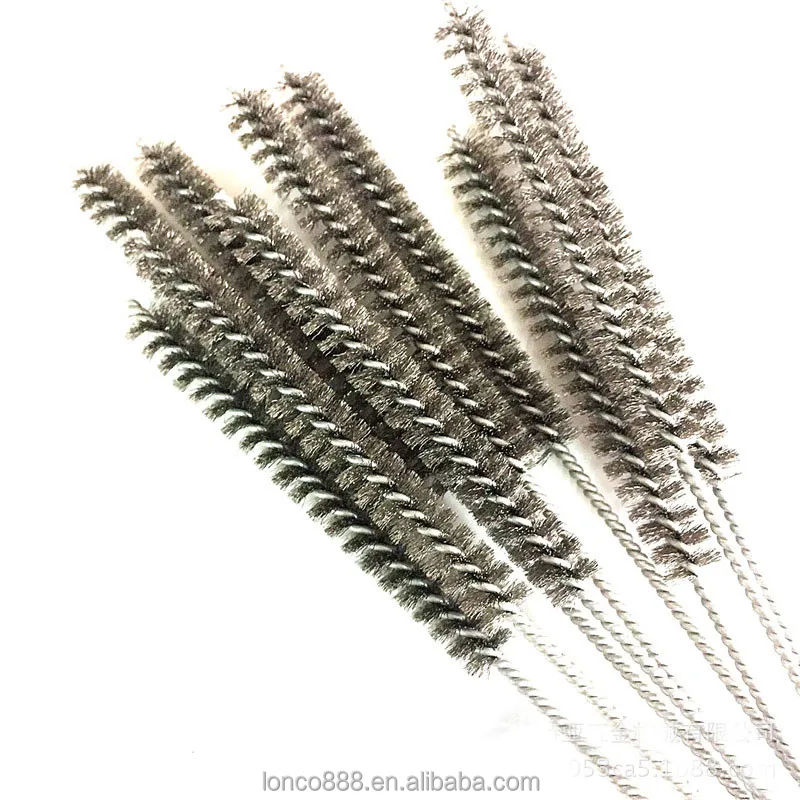 W29 High quality industrial long twisted steel wire pipe washing brush/steel wire spiral tube brush