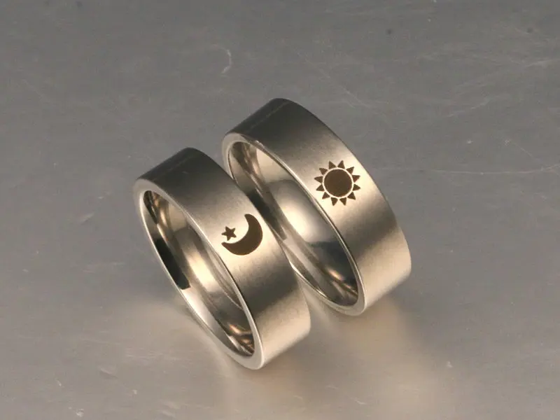 Moon sun ring  Promise Wedding Bands Couple Rings for gift