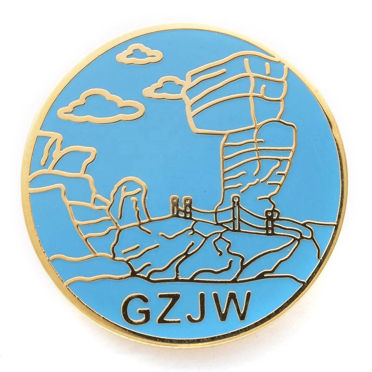 Круглая эмалированная булавка значок для привлечения здания и пустая булавка для лацкана