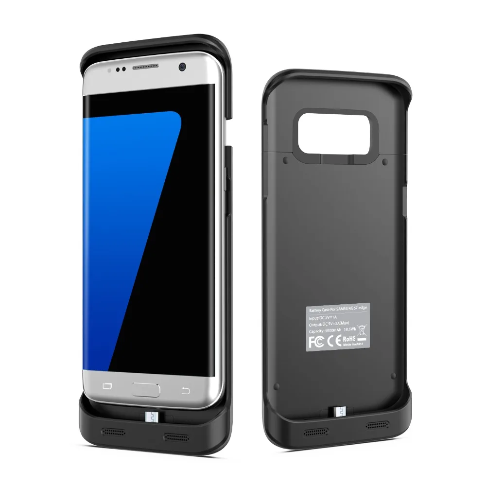 
iFans ultra slim 5000mAh backup power case for Samsung Galaxy S7 Edge with flexible buckle OEM provided 