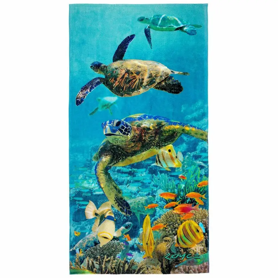Custom sea turtle animal design 100% polyester microfiber digital printing beach towel