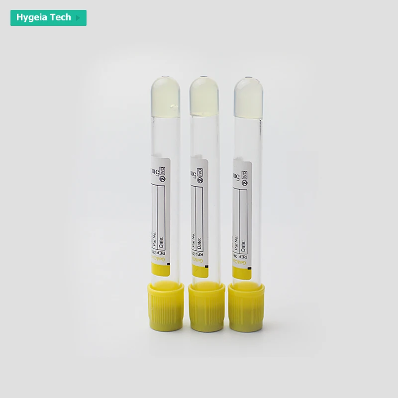  Желтая пробирка с гелем для забора крови пэт