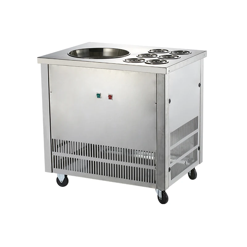 2019 Hot Sale Commercial Stainless Steel Double And Single Flat Pan Roll Fry Ice Cream Thai fried ice cream machine