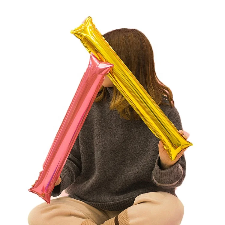 
Promotional custom cheering pom poms PE material inflatable cheering stick 