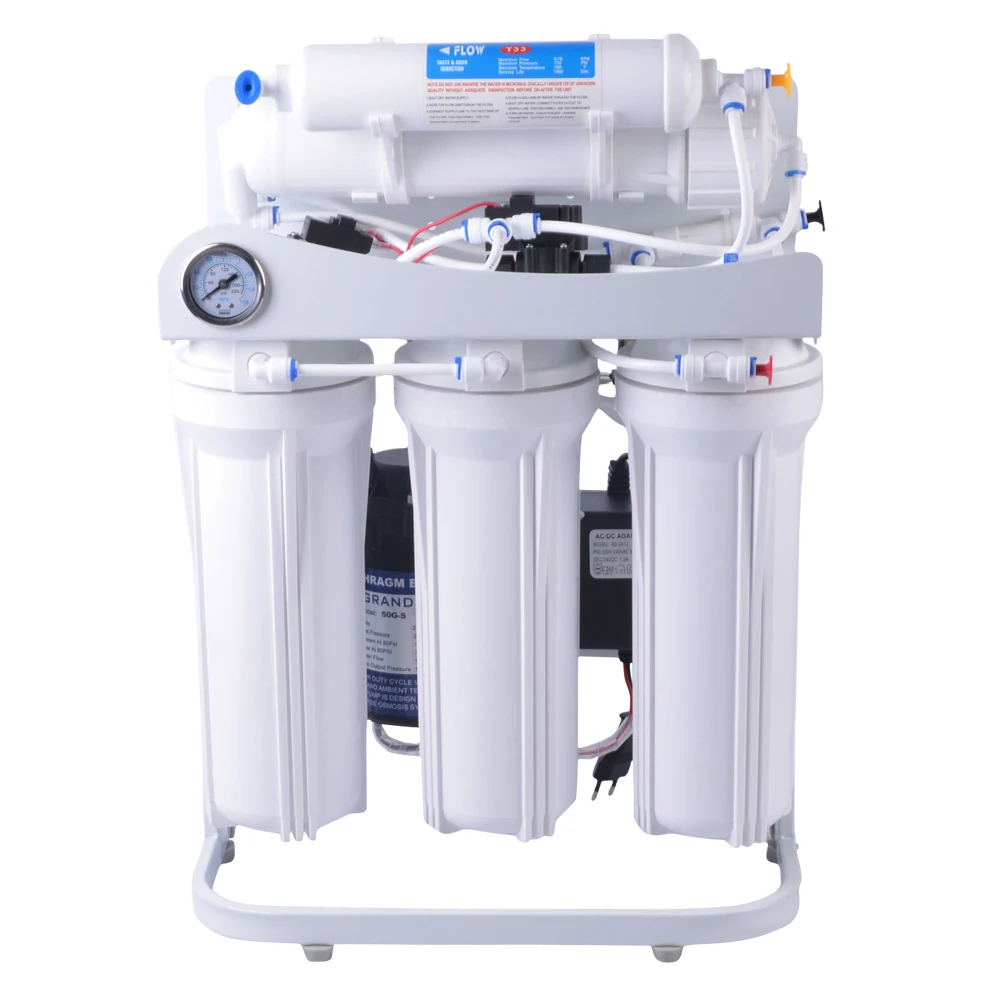 Manual-Flush 50GPD 6 stage ro system water filter
