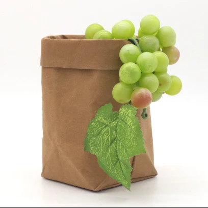 L Size Multifunction Washable Kraft Paper Bag Series, Office,Factory Storage Paper bag Reuse Low MOQ Possible