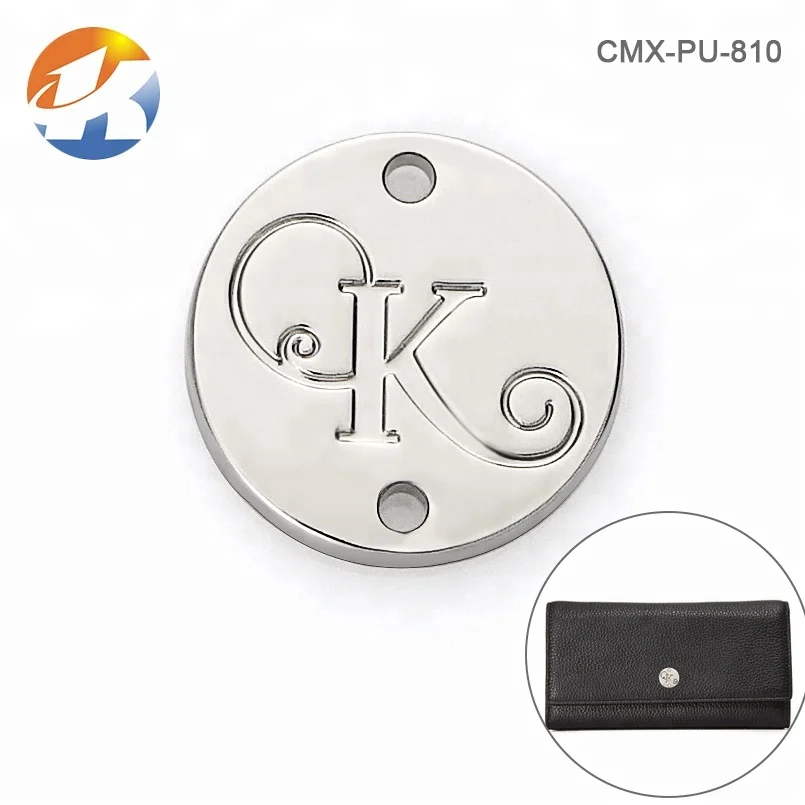  Круглая металлическая бирка с 2 отверстиями для шитья выгравированным логотипом пользовательская одежды