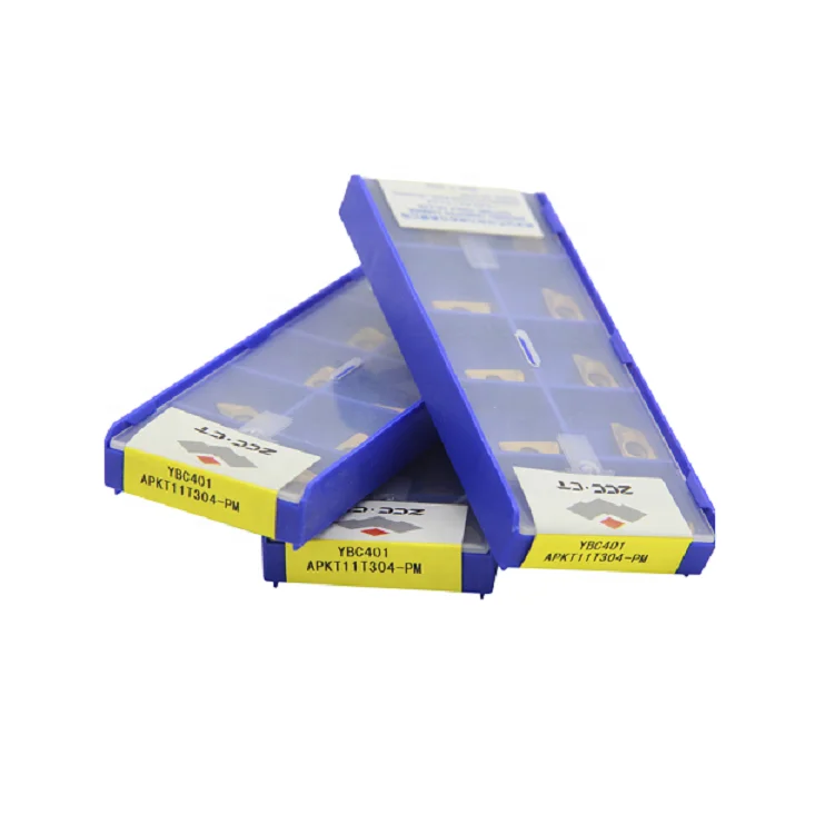 100% zccct APKT11T308-PM YBG401 Insertos de carburo ZCCCT milling inserts
