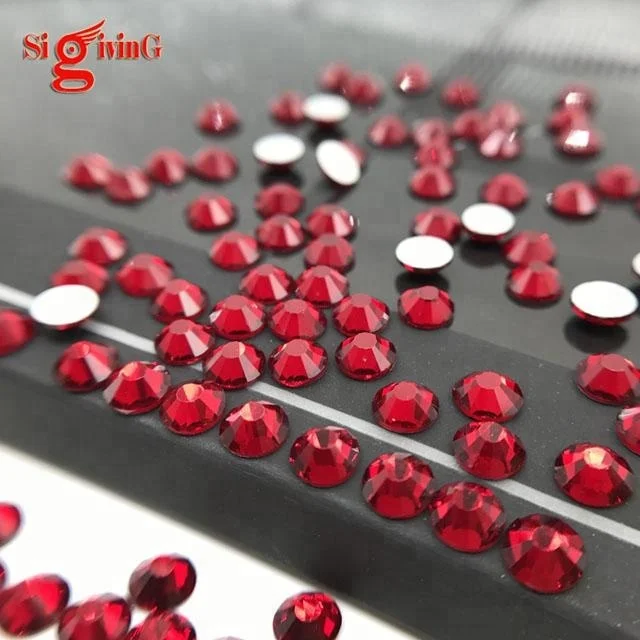 Whosale Siam Rhinestone Non Hot Fix Flat back Stones For Dance Dress Making