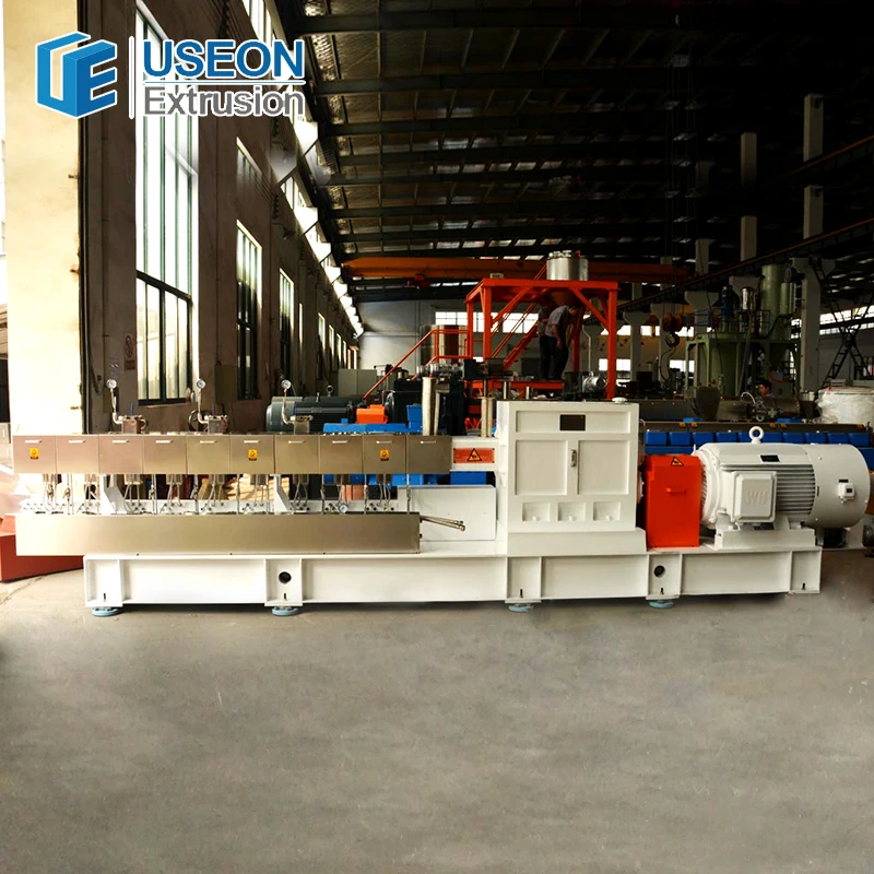 Хорошее Обслуживание двухшнековые co-вращающейся гранулятор ПВХ пластиковые горячей резки экструдер pe