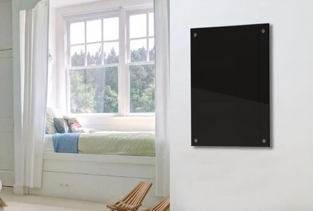 Customized Black White Glass IR Heating Panel Warmer Mounted On Wall And Ceiling With CE Certification 600W