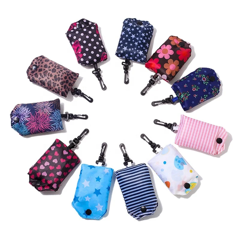 Promotion Custom Eco Friendly Recycle 210D Polyester Foldable Reusable Grocery Supermarket Shopping Bags