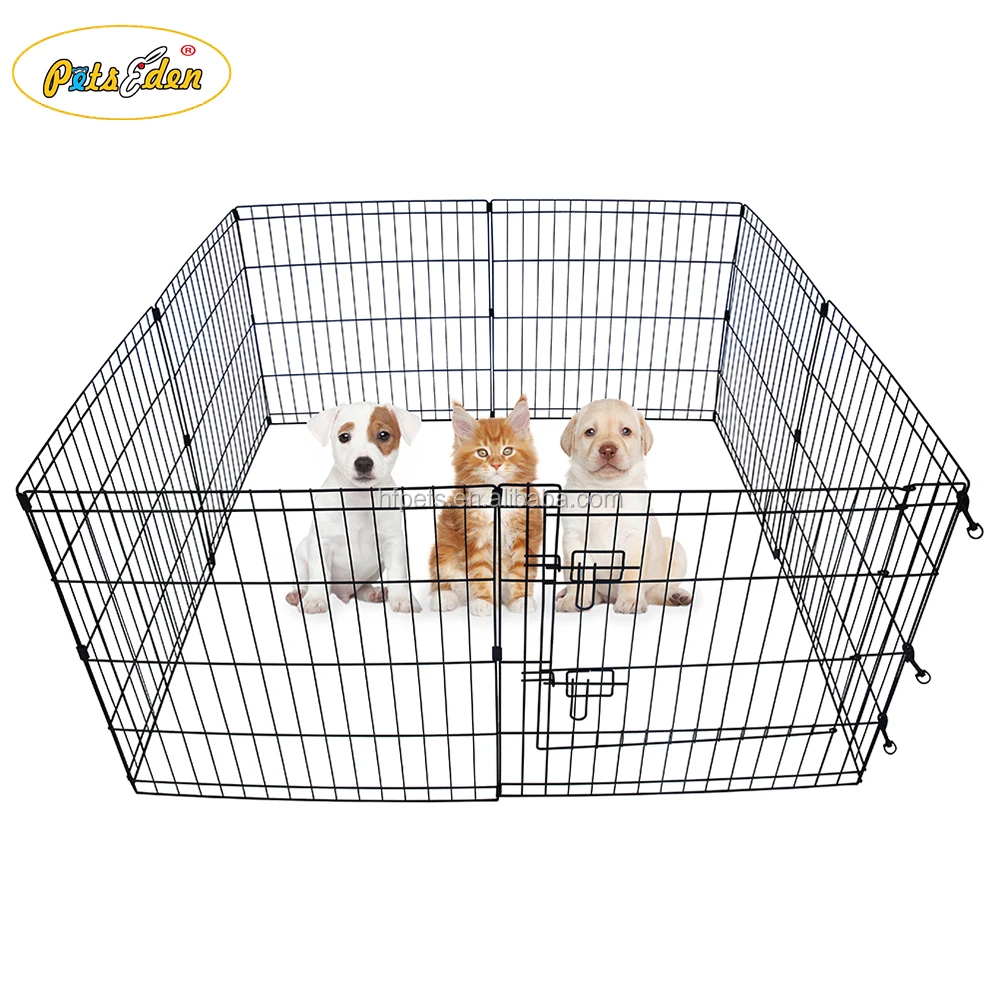 
8 Panel Folding Rabbit Hutch Run Metal Rabbit Chicken Run Cage Big Pet Playpen 
