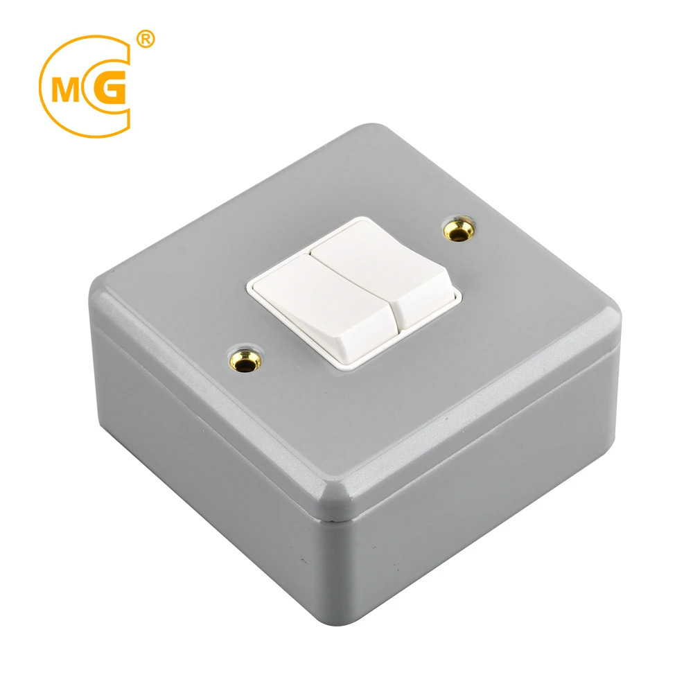 Wall mounted 10A electric plate box metal clad switch