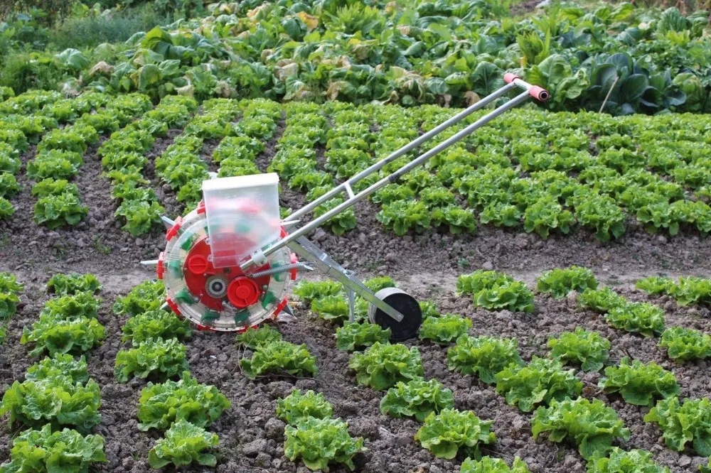 Hand-propelled corn, soybean, peanut, cotton and wheat seeder precision roller seeding