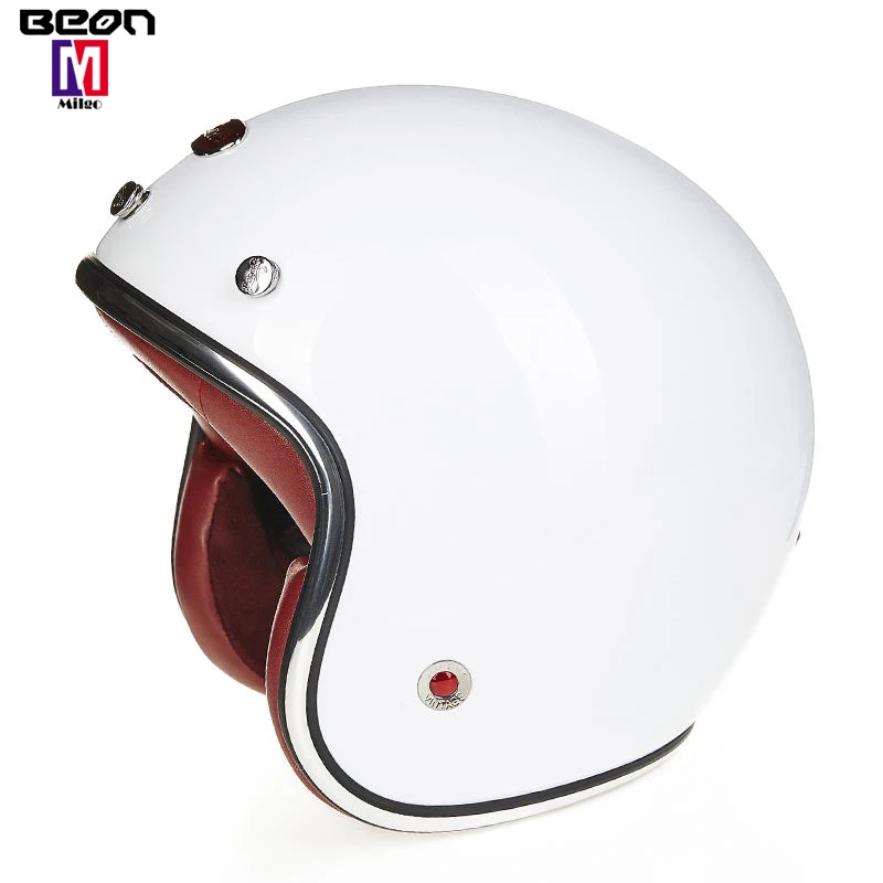  BEON B108 матовый черный стеклопластиковый винтажный Электрический мотоцикл Скутер мини открытое лицо шлем для верховой езды уличный велосипедный