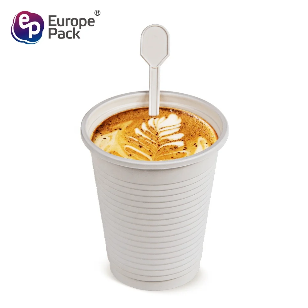 Wholesale biodegradable starch plastic long handle small tea honey coffee stirring mixing spoon