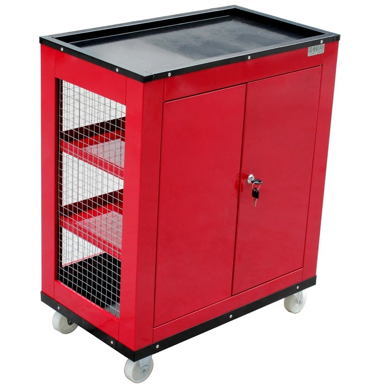 LAOA new wire mesh tool trolley professional network tool car red blue maintenance tool cabinet