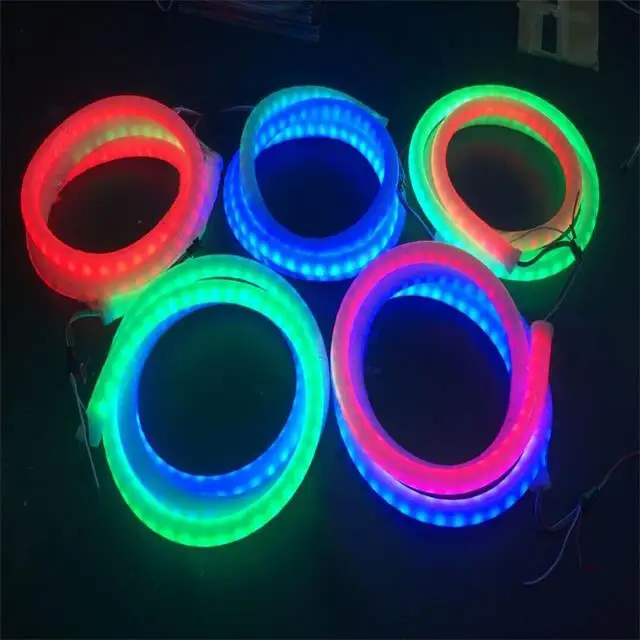 Светодиодная Неоновая Гибкая трубка SMD 5050 RGB DC12 в/24 В светодиодная 60 IP65 водонепроницаемая неоновая веревка