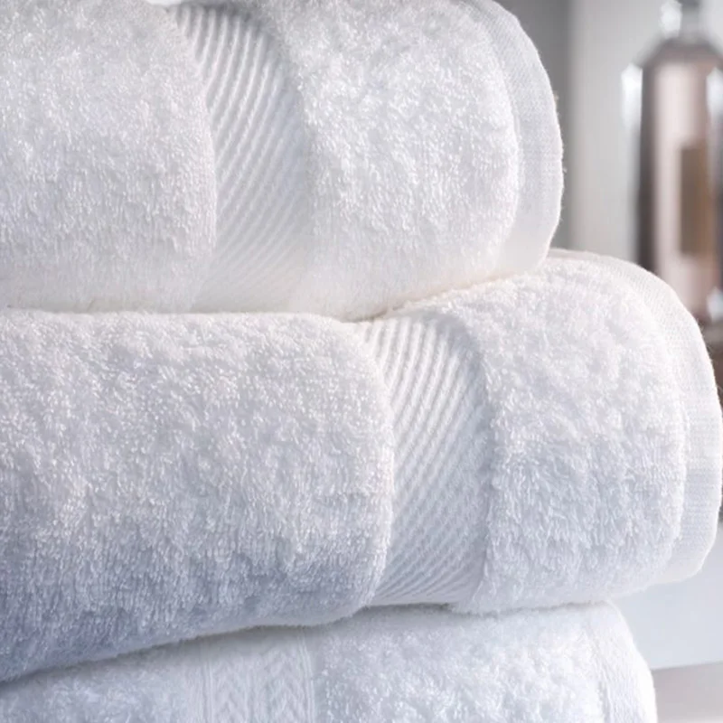 Hotel Supplies Luxury 600gsm 5 Star Hotel Bath Towel Set White Cotton Towels