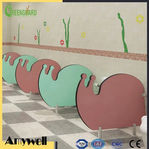 Amywell quite healthy waterproof phenolic compact hpl toilet partition for kids