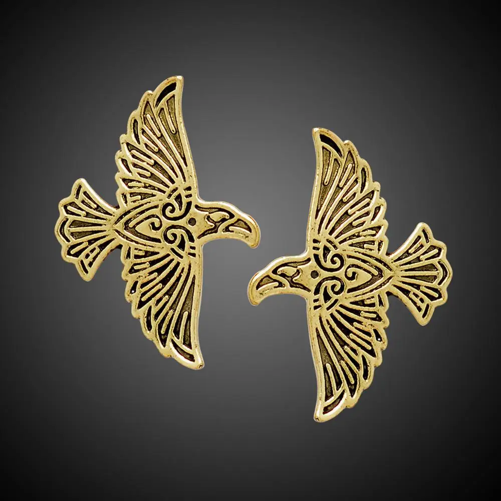 bulk custom logo metal enamel animal cartoon Pirate flight bird crow detailed gold sliver badge man lapel pin
