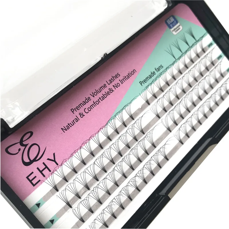 
Russian volume lashes 5D pre made fans short stem silk DD Curl eyelash extension 