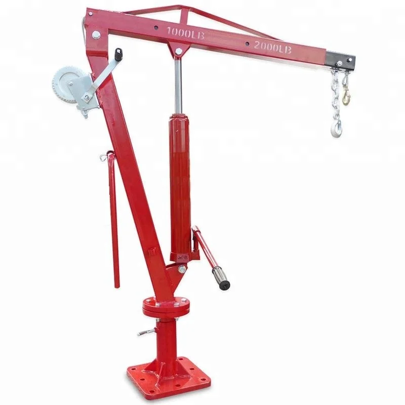 1ton Mini Pickup Truck Mounted Hydraulic Lift Crane with Hand winch