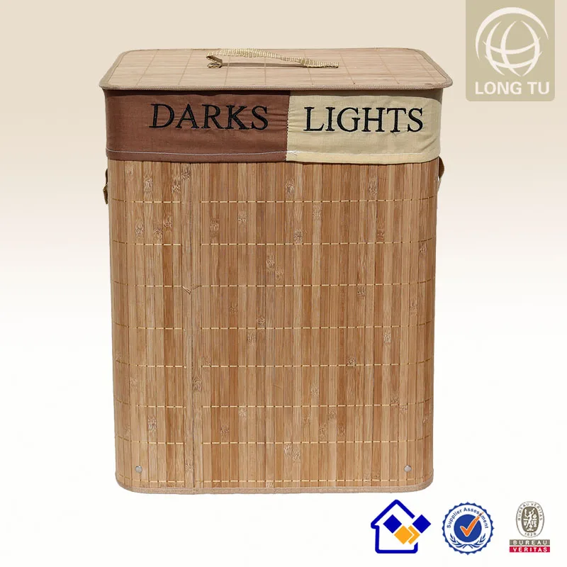 2014 новая мода китайский высокого класса хранения бамбука корзины с тканью линейных