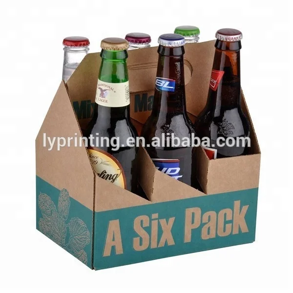 Пользовательские 6 упак. бумаги пива перевозчика, бутылка пива бумаги коробки