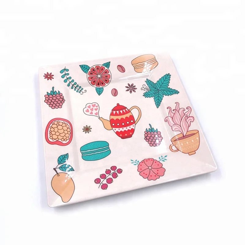 The most popular bamboo bowl wholesale bamboo fiber plate ashtray with custom logo