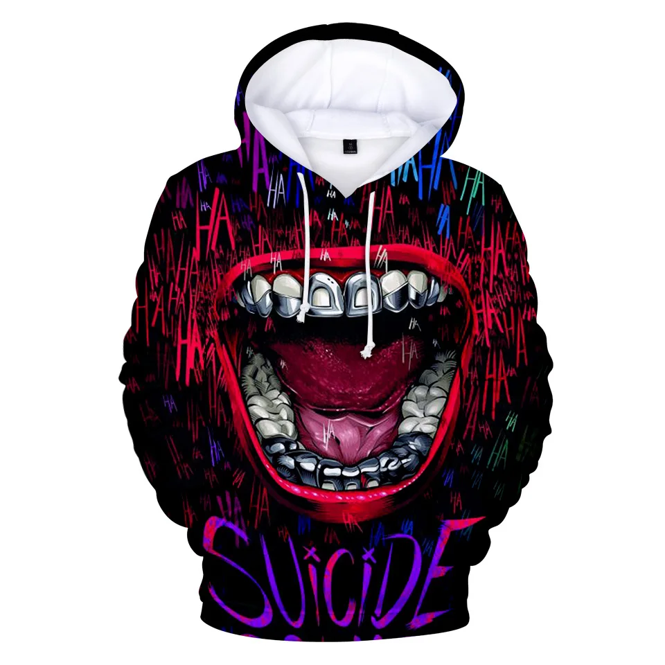 haha joker 3D Print Sweatshirt Hoodies Men and women Hip Hop Funny Autumn Streetwear Hoodies Sweatshirt For Couples Clothes