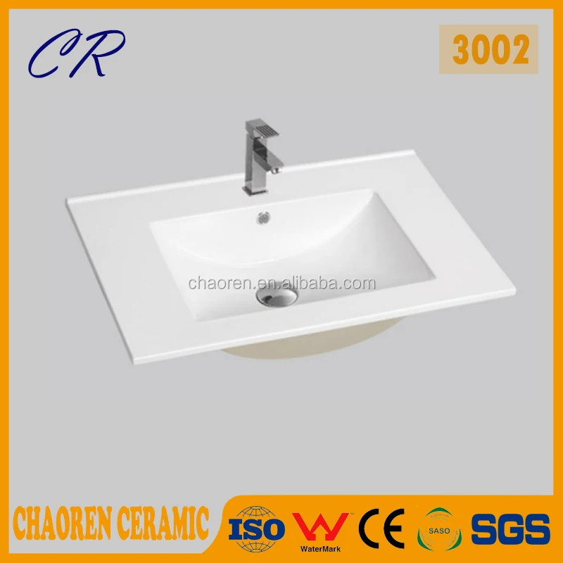 China supplier ceramic cabinet feather edged basin counter mounted