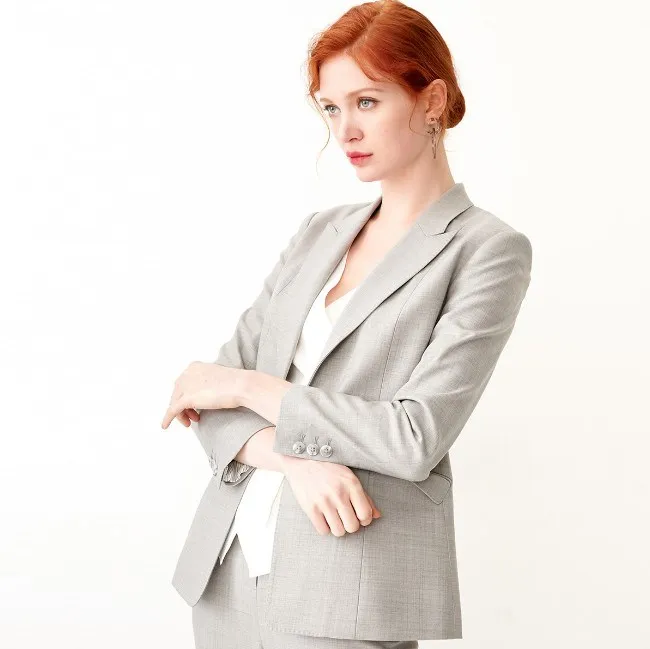 Ladies trouser suit designs 50%wool blazers ladies women 2 piece set pant coat for women formal suit