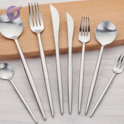QT00052 wholesale high quality rose gold stainless steel cutlery set flatware set