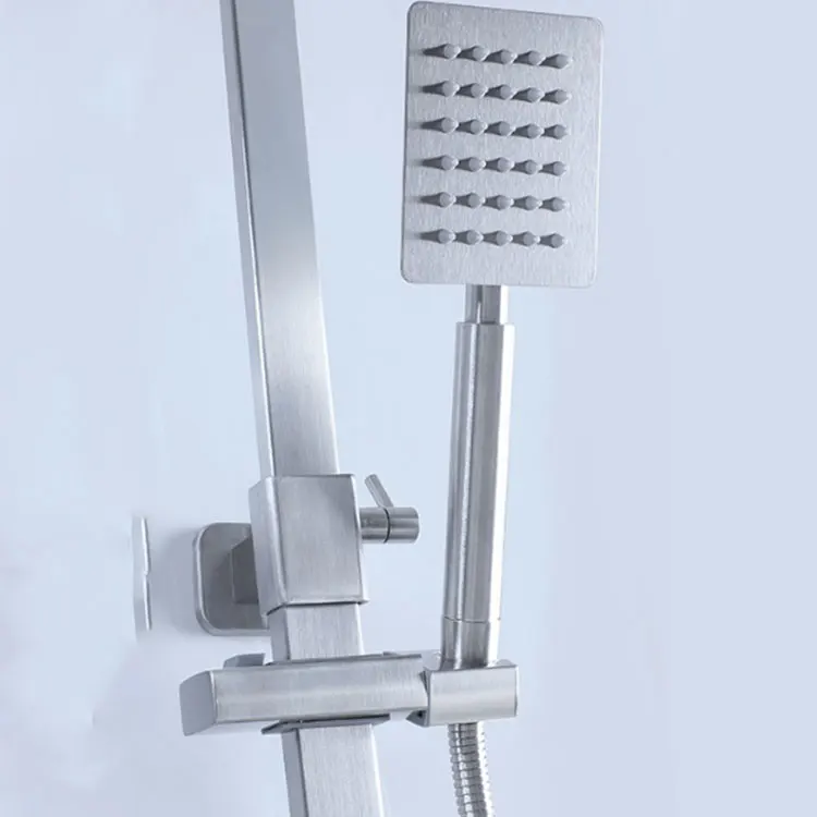 Wall Mounted Rainfall Shower Head System Polished Chrome Shower Set