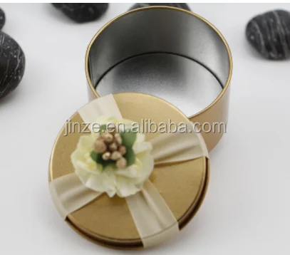 
Color Tin Candy Box Tin Supplier Can for Wedding with Flower Many Size Gold Tinplate Chocolate 4 Colors Silk Printing Customized 