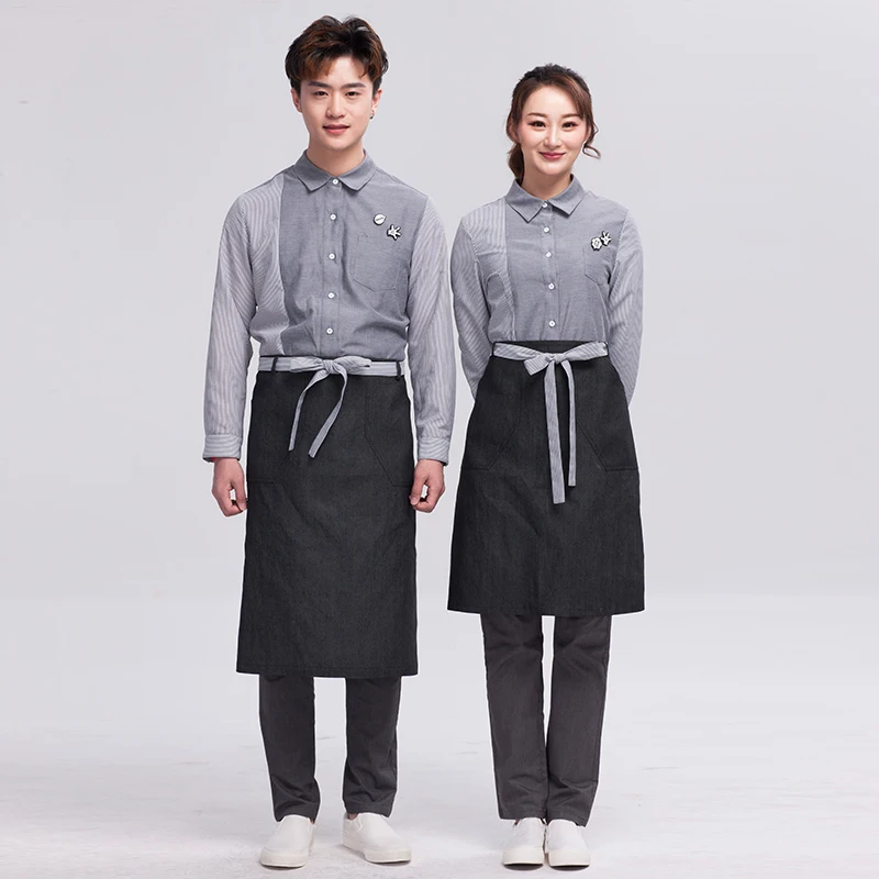 FashionTheme tea restaurant uniform  Wait Staff overalls KTV  Coffee bar work shirts clothes