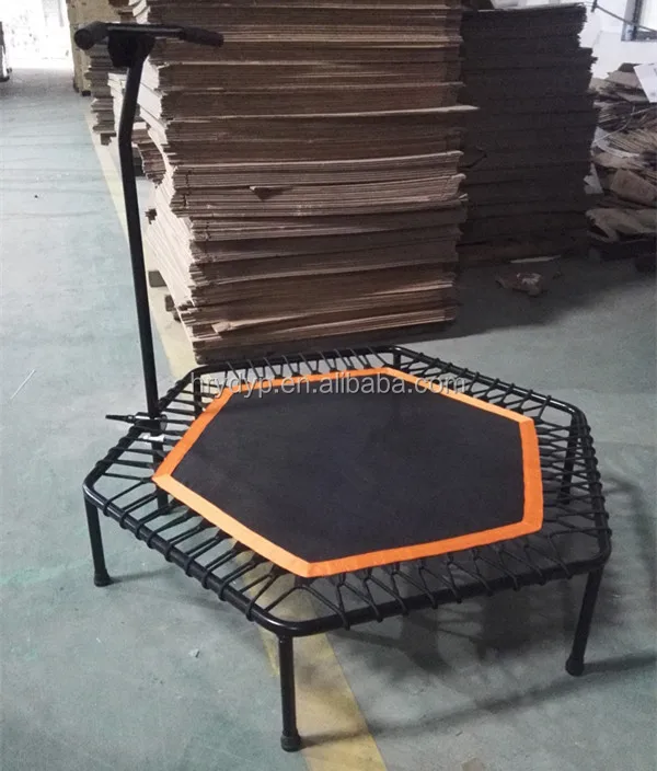 hexagon trampoline with handle bar mini trampoline Fitness equipment HRTL18