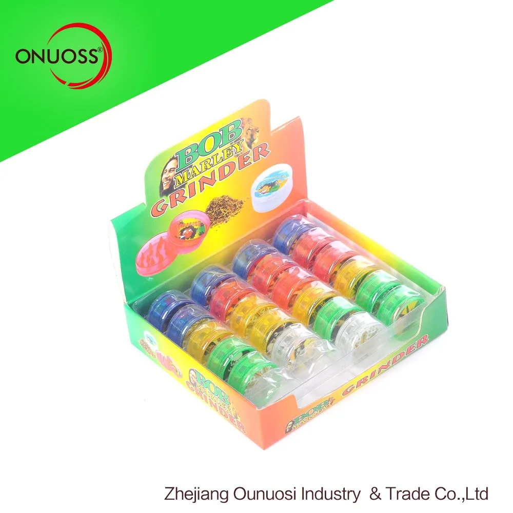 Wholesale OEM smoke spice crusher hand herb grinding 2 layer chopper plastic grinder tobacco