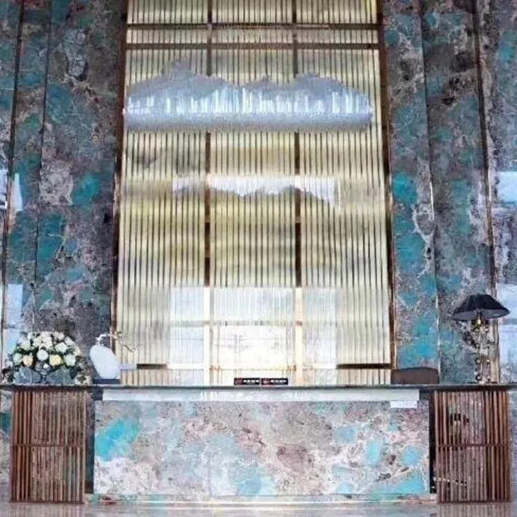 natural stone luxury blue ice granite wall cladding and black ground type tiles