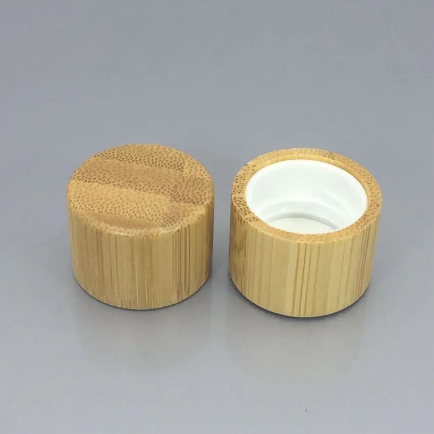 20/410 plastic screw cap bamboo cap 20 mm wooden bottle cap cosmetic packaging