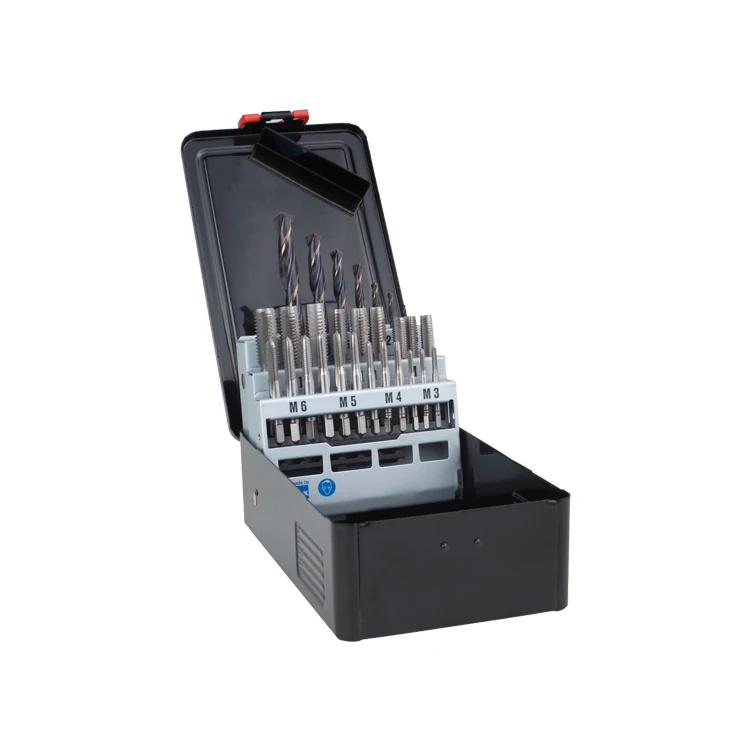 29Pcs Metric Hand Tap and Drill Bit Set for Steel Aluminium Stainless Steel Hole Making and Tapping in Metal  Box