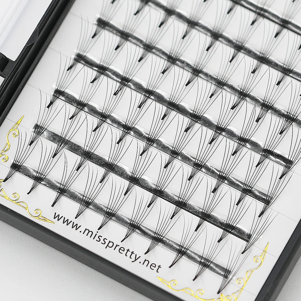 Do your own brand pre made volume fans eyelash top grade pointy base fans by miss pretty lashes