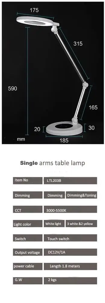 NAILTALK Wholesale Professional 12W Nail Led Magnifier Desk Table Lamp Magnifying Glass