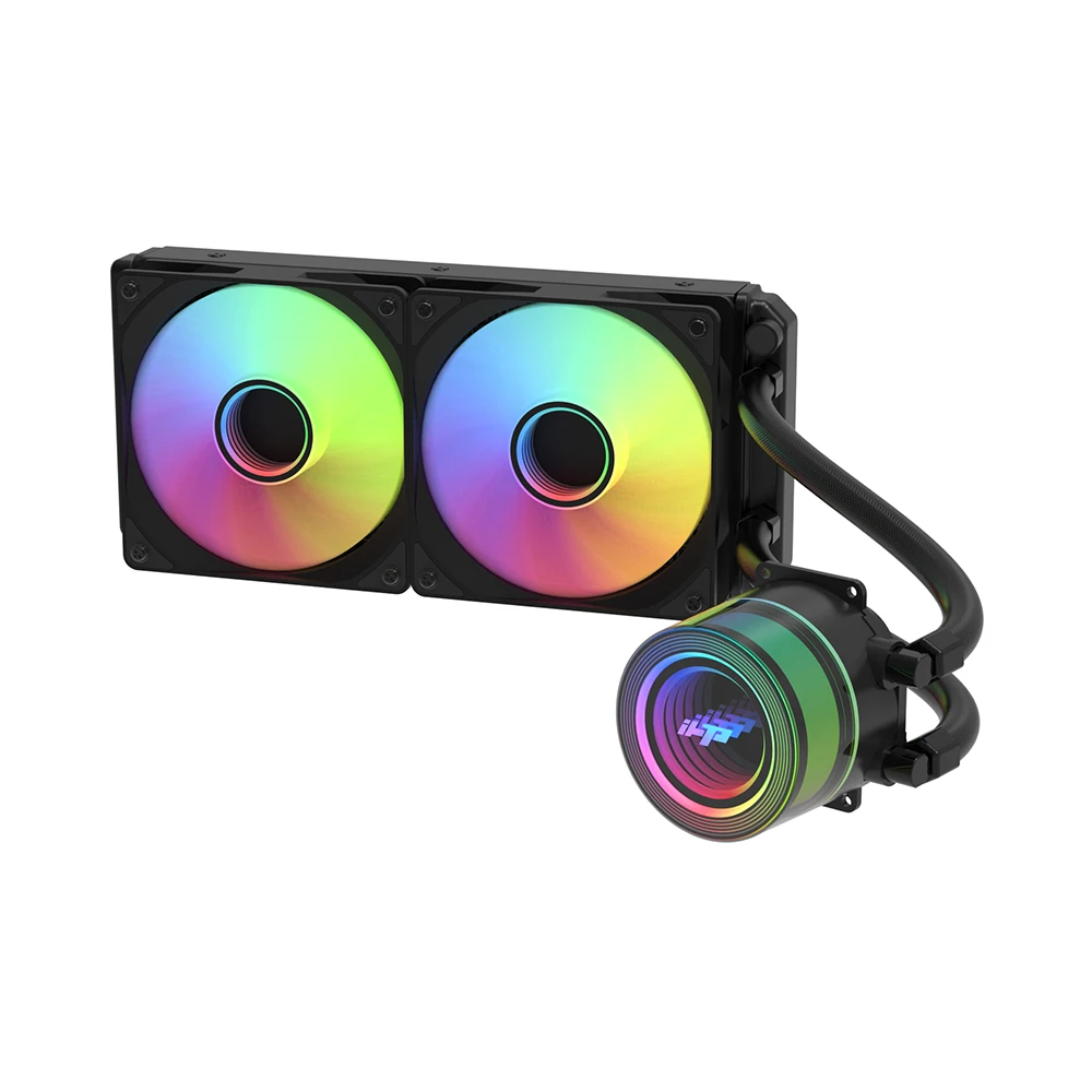 iHTP 240mm AIO CPU Cooler Liquid Cooler PC Kit with ARGB HD Thousands Of Mirror Water Cooling Head & Fan For Intel AMD