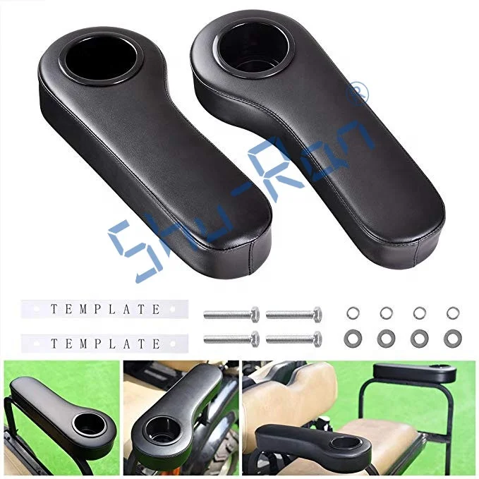 
Universal Golf Cart Rear Seat Armrest with Cup Holder for Club Car EZGO Yamaha Set of 2 Golf Cart Accessories 